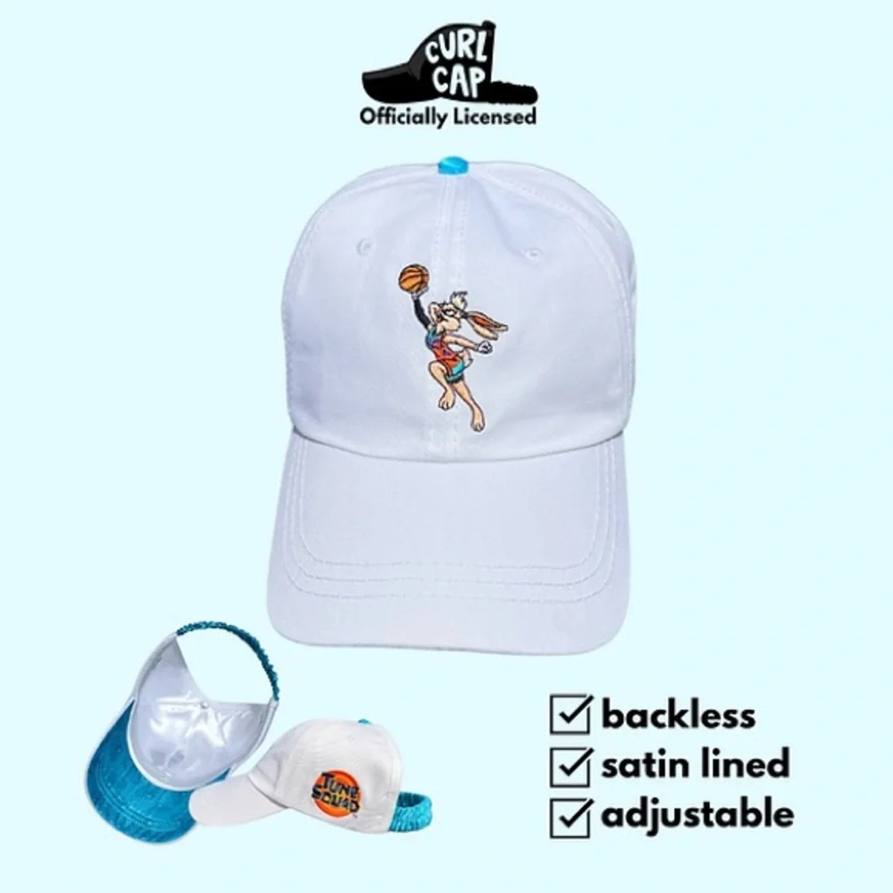 Space Jam CURLCAP backless Baseball Hat for natural hair NWT